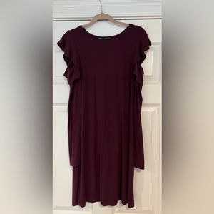 White House Black Market burgundy jersey dress.  Size S